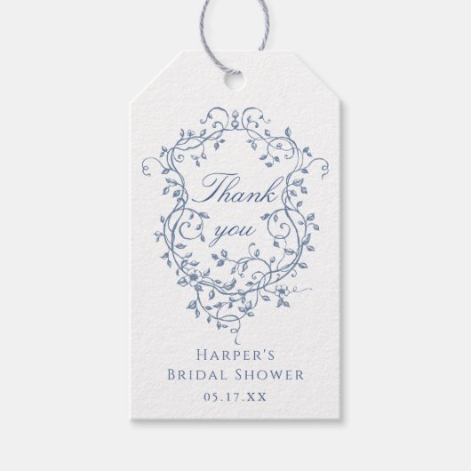 Classy Frans Blauw Vrijgezellenfeest Dank u Cadeaulabel (Voorkant)