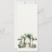 Classy Frans Tuin Landschap Bruiloft Menu Kaart (Achterkant)