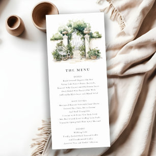 Classy Frans Tuin Landschap Bruiloft Menu Kaart
