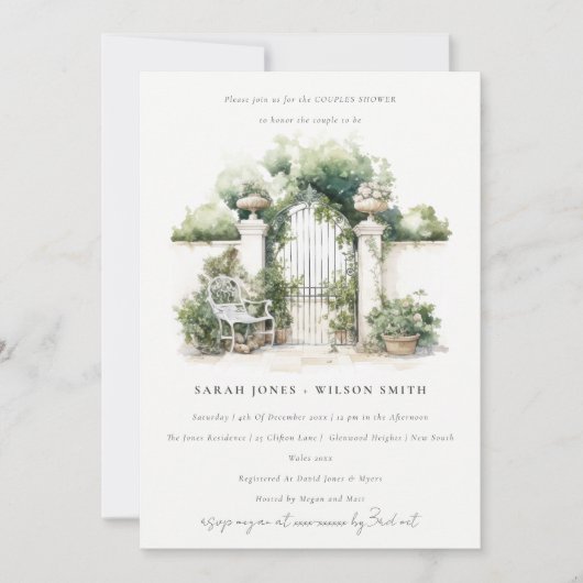 Classy Frans Tuin Landschap Koppels Douche Kaart (Voorkant)