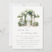Classy Frans Tuin Landschap Waterverf Bruiloft Bedankkaart (Voorkant)