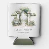 Classy Frans Tuin Landschap Waterverf Bruiloft Blikjeskoeler (Voorkant)