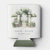 Classy Frans Tuin Landschap Waterverf Bruiloft Blikjeskoeler (Achterkant)