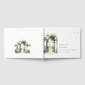 Classy Frans Tuin Landschap Waterverf Bruiloft Gastenboek (Volledig)