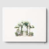 Classy Frans Tuin Landschap Waterverf Bruiloft Gastenboek (Achterkant)