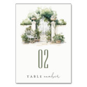 Classy Frans Tuin Landschap Waterverf Bruiloft Kaart (Voorkant)