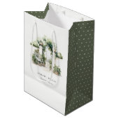 Classy Frans Tuin Landschap Waterverf Bruiloft Medium Cadeauzakje (Voorkant Gekanteld)