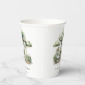 Classy Frans Tuin Landschap Waterverf Bruiloft Papieren Bekers (Rechts)