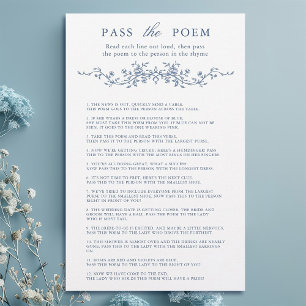 Classy Franse Blauwe Bloemen 'Pass het gedicht' Sp