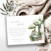 Classy Franse tuin landschap bruiloft detail Informatiekaartje