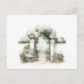 Classy Franse tuin landschap bruiloft detail Informatiekaartje (Achterkant)