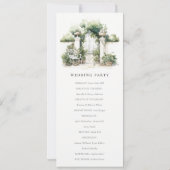 Classy Franse tuin landschap bruiloft programma (Achterkant)