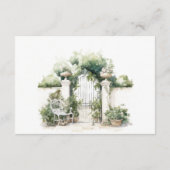 Classy Franse tuin landschap bruiloft receptie Informatiekaartje (Achterkant)