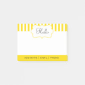 Classy Freesia Yellow Stripes personaliseren Post-it® Notes (Voorkant)
