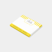 Classy Freesia Yellow Stripes personaliseren Post-it® Notes (Schuin)