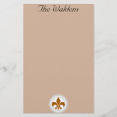 Classy French Fleur de Lis Custom Briefpapier (Voorkant)