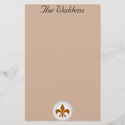 Classy French Fleur de Lis Custom Briefpapier (Voorkant)