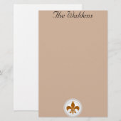 Classy French Fleur de Lis Custom Briefpapier (Voorkant / Achterkant)