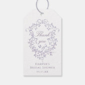 Classy French Lavender Bridal Shower Thank You Cadeaulabel (Achterkant)
