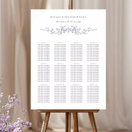Classy French Lavender Wedding Seating Chart Poster