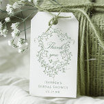 Classy French Sage Green Vrijgezellenfeest Bedankt Cadeaulabel<br><div class="desc">Klassieke Franse Victoriaans salie groen vrijgezellenfeest cadeau label. Voor meer geavanceerde aanpassing van dit ontwerp,  klikt u op de BUTTON DESIGN TOOL hierboven!</div>