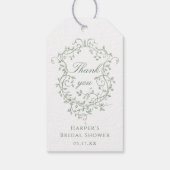 Classy French Sage Green Vrijgezellenfeest Bedankt Cadeaulabel (Achterkant)