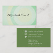 Classy Fresh Green Circles Visitekaartje (Voorkant / Achterkant)