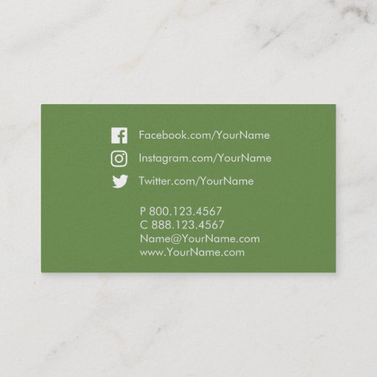 Classy Fresh Green Circles Visitekaartje (Achterkant)