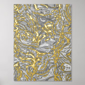 Classy Funky Gold Wavy wervelt kunst patroon Folie Afdrukken (Voorkant)