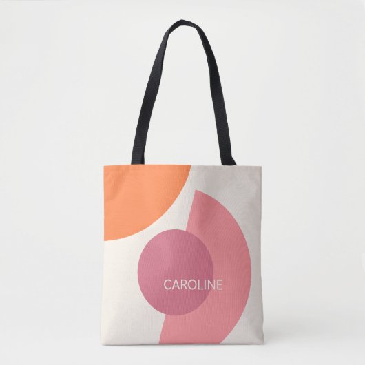 Classy Funky Mideeuw Abstract cirkelenpatroon Tote Bag (Voorkant)