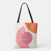 Classy Funky Mideeuw Abstract cirkelenpatroon Tote Bag (Achterkant)