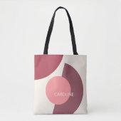 Classy Funky Mideeuw Abstract cirkelenpatroon Tote Bag (Voorkant)