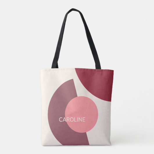 Classy Funky Mideeuw Abstract cirkelenpatroon Tote Bag (Achterkant)