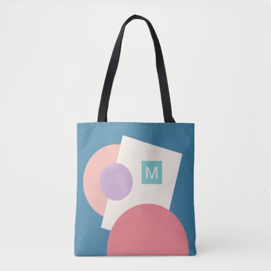 Classy Funky Mideeuw Abstract cirkelenpatroon Tote Bag (Voorkant)