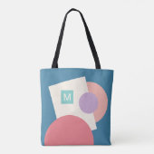 Classy Funky Mideeuw Abstract cirkelenpatroon Tote Bag (Achterkant)