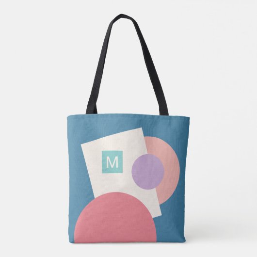 Classy Funky Mideeuw Abstract cirkelenpatroon Tote Bag (Achterkant)