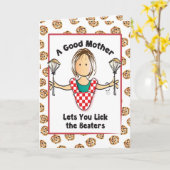 Classy Funny Brown Hair Cartoon Moederdag Kaart (Gele Bloem)