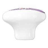 Classy Funny Calico Cat Paarse Keramische Knop (Zijkant)