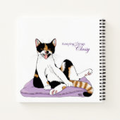Classy Funny Calico Cat Paarse Notitieboek (Achterkant)