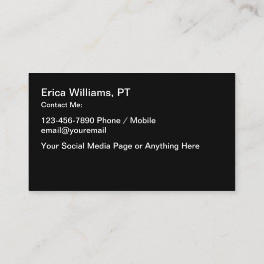 Classy fysiotherapeut Conciërge Visitekaartjes (Achterkant)