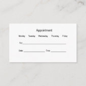 Classy fysiotherapeut medisch afsprakenkaartje (Achterkant)