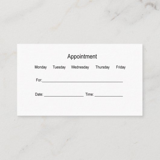 Classy fysiotherapeut medisch afsprakenkaartje (Achterkant)