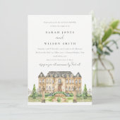Classy Garden Chateau Manor Couples Shower Invite Bedankkaart (Staand voorkant)