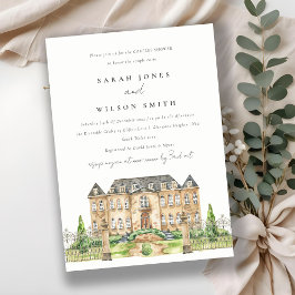 Classy Garden Chateau Manor Couples Shower Invite Bedankkaart