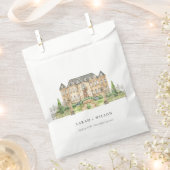 Classy Garden Chateau Manor Waterverf Wedding Bedankzakje (Geknipt)