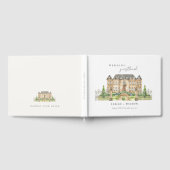 Classy Garden Chateau Manor Waterverf Wedding Gastenboek (Volledig)