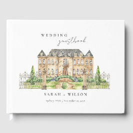 Classy Garden Chateau Manor Waterverf Wedding Gastenboek