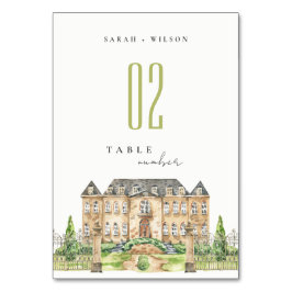 Classy Garden Chateau Manor Waterverf Wedding Kaart