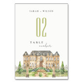 Classy Garden Chateau Manor Waterverf Wedding Kaart (Voorkant)