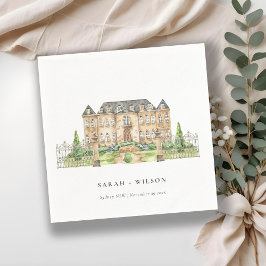 Classy Garden Chateau Manor Waterverf Wedding Servet